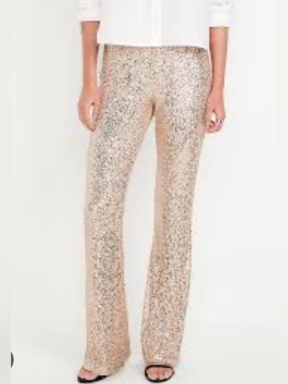 Old Navy Gold Sequin Wide-Leg Pants